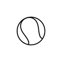 icono de línea de pelota de tenis aislado sobre fondo blanco vector