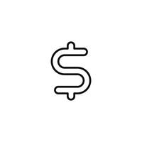 Dollar line icon isolated on white background vector