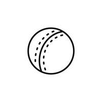 Cricket ball line icon isolated on white background vector