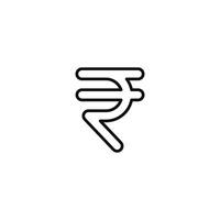 Rupee line icon isolated on white background vector