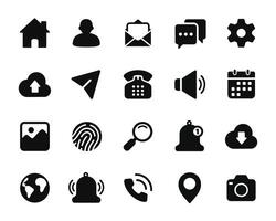 UI icon set for web and mobile isolated on white background vector