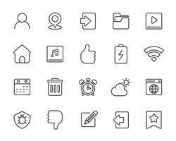 UI line icon set for web and mobile isolated on white background vector