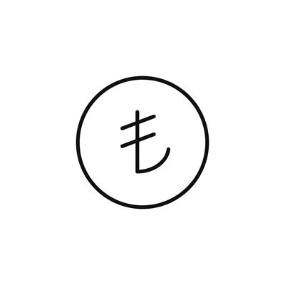 Lira line icon isolated on white background