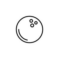 Bowling ball line icon isolated on white background vector