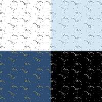 set of seamless patterns with Constellation Ursa Minor and Ursa Major. Ornament for decoration and printing on fabric. Design element. Vector