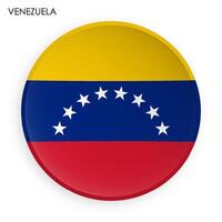 Venezuela flag icon in modern neomorphism style. Button for mobile application or web. Vector on white background