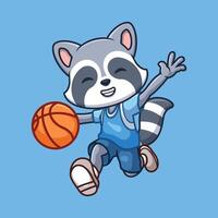 Basketball Raccoon Cartoon vector