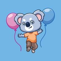 Birthday Koala Cartoon Character vector