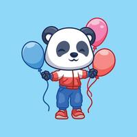 Birthday Panda Cute Cartoon vector