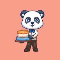 Birthday Panda Cute Cartoon vector