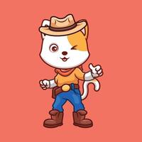 Cowboy White Cartoon Illustration vector