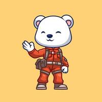 Animal cartoon firefighter illustration cute kids fireman rescue child educational vector