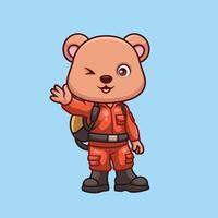 Firefighter Bear Cute Cartoon Character vector