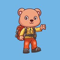 Firefighter Bear Cute Cartoon Character vector