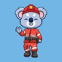 Firefighter Koala Cute Cartoon vector