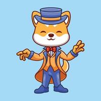 Magician Shiba Inu Cute Cartoon vector