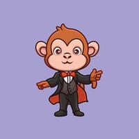 Magician Monkey Cute Cartoon vector