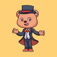 Magician Bear Cute Cartoon Character vector