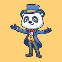 Magician Panda Cute Cartoon vector