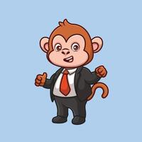 Manager cartoon cute illustration animal kids business owner boss vector