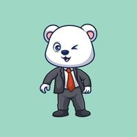 gerente polar oso linda dibujos animados vector