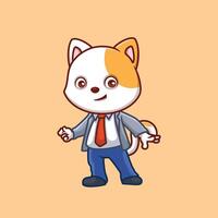 Manager cartoon cute illustration animal kids business owner boss vector