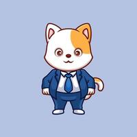 Manager cartoon cute illustration animal kids business owner boss vector