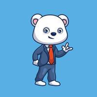 Manager Polar Bear Cute Cartoon vector