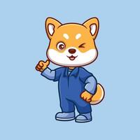 Mechanic cartoon animal character cute illustration handyman tool auto vector