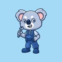 Mechanic Koala Cute Cartoon vector