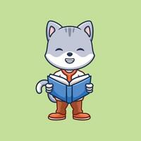 cute animal teacher study school kids cartoon illustration cute vector