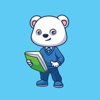 Teacher Polar Bear Cute Cartoon vector