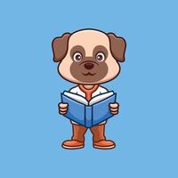 profesor pub perro linda dibujos animados vector