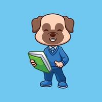 Teacher Pub Dog Cute Cartoon vector