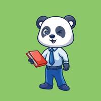 Teacher Panda Cute Cartoon vector