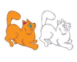 cute animal doodle illustration for book coloring page vector
