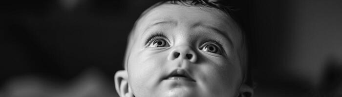 AI generated Newborn gazing up with wide, alert eyes, seemingly taking in the world for the first time, background image, generative AI photo