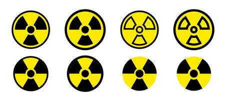 radioactivo símbolo signo. peligro nuclear firmar, verde energía innovación ambiente. vector