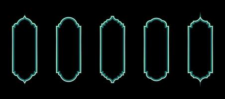 Islamic door window frame. Vector design elements of Ramadan Kareem and Eid Mubarak greeting