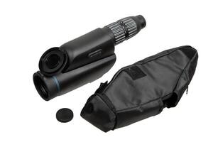 Modern spyglass. Long-range observation device. Monocular isolate on a white back photo