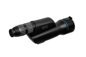 Modern spyglass. Long-range observation device. Monocular isolate on a white back photo