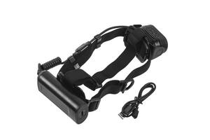 Modern LED headlamp. A flashlight for when you need your hands free. Isolate on a white back photo