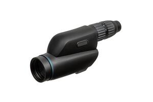 Modern spyglass. Long-range observation device. Monocular isolate on a white back photo