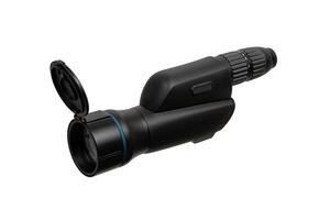 Modern spyglass. Long-range observation device. Monocular isolate on a white back photo