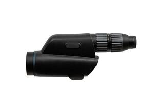 Modern spyglass. Long-range observation device. Monocular isolate on a white back photo