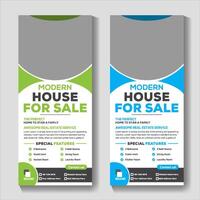 Modern real estate Roll up banner stand template design vector