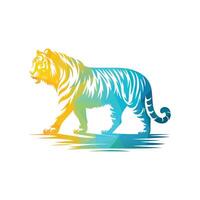 Roaring tiger logo design vector illustration