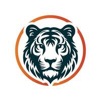 Roaring tiger logo design vector illustration