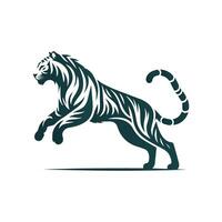 Roaring tiger logo design vector illustration