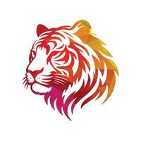 Roaring tiger logo design vector illustration